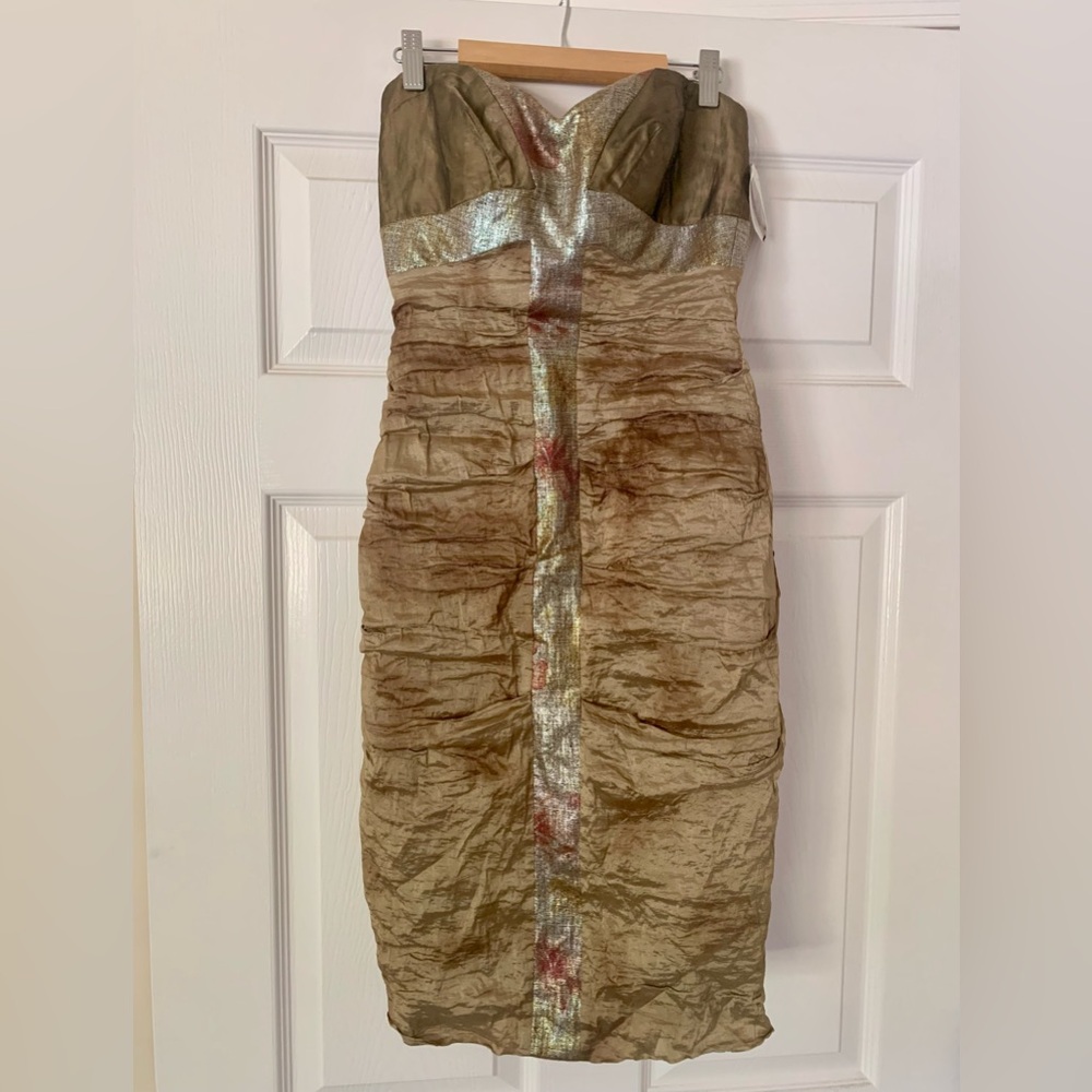 Nicole Miller Vintage Silk Ruched Mini